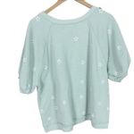 Madewell  Daisy Embroidered Short Sleeve Sweatshirt Photo 3