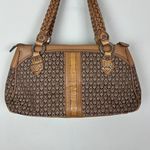 Brighton  Shoulder Bag Signature‎ Canvas Leather Braided Straps Brown Heart B's Photo 5