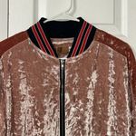 POL Pink Velvet Zip Up Velvet Bomber Jacket(Size Small) Photo 7
