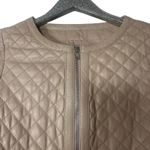Hinge  Quilted Leather Zip Up Jacket Nude/Pink Photo 3
