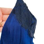 Socialite Women's Blue Black Lace Trim Sleeveless Bodysuit Racerback Small Photo 3