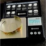 Vintage Designer Gideon Modernist Sterling Silver Cuff Tricolor Chevron Bracelet Gold Photo 5