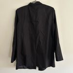 ZARA NWT  Linen Blend Black Oversized Blazer Size Medium Single Button Photo 4