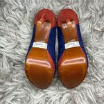 Schutz  blue & orange suede platform stiletto high heels women's shoe size 7 B Photo 6