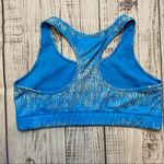Nike Dri-Fit Blue with Gray Just Do It Scribbles Sports Bra. Size XLARGE. EUC Photo 3