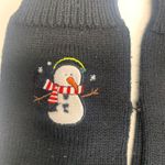 Vintage Sweater Gloves OSFA Snowman Black Photo 2