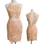 Revolve Strategic Illusion Dress Cream Lace Appliqué Sexy Club Party Night Out Mini Med Photo 1