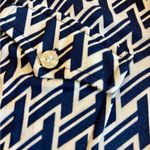 Tory Burch Crista T Lattice Logo Print Shirt Dress Navy White Size S/P Photo 7
