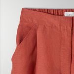 Wilfred Aritzia Fable High-Rise Pleated Linen Mini Shorts Moroccan Spice Size 2 Photo 5