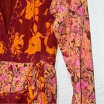 Free People  Tilda Wrap Dress in Firebrick Floral Maxi Flowy Bell Sleeve Medium Photo 9