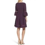 Eliza J NWT‎  Purple Fit Flare Bell Sleeve Stretch Dress Pockets Size 22W Photo 2