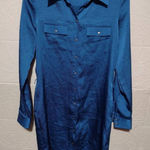 White House | Black Market WHBM Size 2 Blue Button Up Dress Photo 0