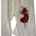 Vintage‎ Nylon Cropped Pants with Dancing Girl White Size XXS Photo 1