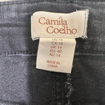 Camila Coelho  Straight Leg Crop Ankle Rhinestone Studded Black Jeans 10 NWOT Photo 2