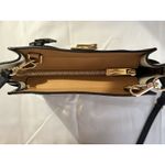 Michael Kors  Hamilton Traveler Tan Blk & White Leather Messenger Crossbody Purse Photo 9