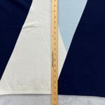 Blue Q Vila Milano Sweater Womens Large Boat Neck Blue/White Geometric Batwing Sleeve Photo 7