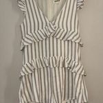 Listicle Linen Striped Short Romper Photo 0