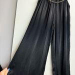ZARA NWT Black Satin Wide Leg Jumpsuit Sz Medium Gold Chain Belt Photo 13