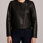 ALC Frank A.L.C. Black Leather Asymmetrical Zip Jacket Leonardo Photo 0