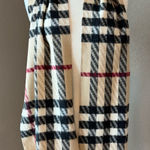 Burberry 100% Cashmere Check Scarf Textured Diagonal Weave Photo 0