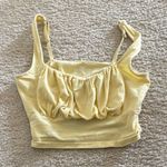 Hollister  Yellow Ruched Crop Tank Top Photo 0