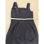 Banana Republic Square Neck Navy Blue Twill Sheath Midi Sleeveless Slit Dress 4 Photo 7