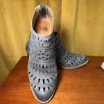 Sofft Westwood II Perforated Lasercut Denim Blue Suede Ankle‎ Booties 9 Photo 2