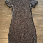 Topshop Women’s  Black Sparkle Short Sleeve BodyCon Dress, Size 2 Photo 0