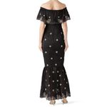 Alice McCALL  Black Floral Embroidered Honeycomb Daisy Off Shoulder Dress Size 2 Photo 1