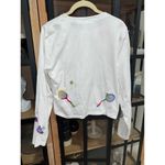 Vintage embroidered tennis cardigan sweater Michael Simon button down US open White Size M Photo 3