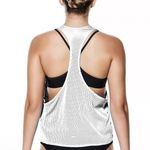 Nike Women's Prep Mesh Graphic Tank Top in White Photo 2
