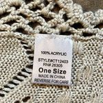 Lumiere Women’s Tan Knit Crochet Poncho Blouse One Size Size undefined Photo 11