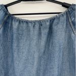 Y2K Daniel Denim Peasant Crop Shirt Sz S Cottagecore Boho Rose Coquette Country Blue Photo 5
