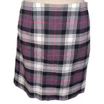 Tommy Hilfiger  Plaid Mini Skirt Lined Size 4 Black Grey White Pink Zips In Back Photo 1