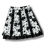 Y2K Erin B Floral Lace Trim A Line Skirt Black White 4 Knee Length Petticoat Photo 11