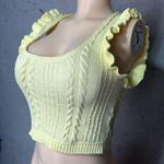 ZARA  Yellow Crop Top with Ruffled Straps and Square Neckline Sz S Photo 2