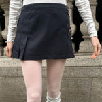 Brandy Melville  Dana Buckle Pleated Skirt Black One Size Photo 0