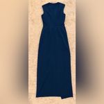 NEW KAY UNGER Dark Ink Frances Column Sleeveless Gown Sz 6 Blue Photo 3