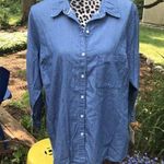 Croft & Barrow  Womens Button Front Shirt Plus Size 1X Denim Blue 100% Cotton NWT Photo 0
