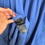COS  Long-Sleeved Gathered Midi Dress Blue Size Small Photo 5