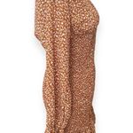 Boutique Floral Print Smocked Long Sleeve Ruffled Dress NWT Pink Size L Photo 1