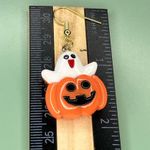 Mismatch Ghost and Black Cat in Pumpkin Handmade Halloween Earrings Orange Photo 4