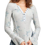 Free People  LAYER ME HENLEY TOP
Long Sleeve FLORAL GREY Bell sleeve fall casual Photo 0