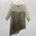 H Trend Italy Silk Lace Blouse S Beige Brown Photo 1
