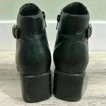 Predictions  Black Leather Ankle Boots Y2K Square Toe Block Heel Booties Size 6 Photo 1