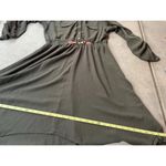Ryan Michelle Long Ample Green Olive Dress with Gold Buttons + Belt Women’s Sz M Size M Photo 5
