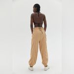 Urban Outfitters  Isla Slouchy Linen Jogger Cargo Pants Large High Waist Photo 2