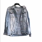 Refuge  size 1X blue jean denim distressed jacket Photo 1