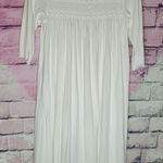 Peruvian Connection  WHITE PIMA COTTON SMOCKED CROCHET CHEST NIGHTGOWN TRAD WIFE Photo 0