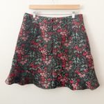 Hutch x ANTHROPOLOGIE | Asarte Floral Print Mini Skirt Black Red Pink Green | 14 Photo 2